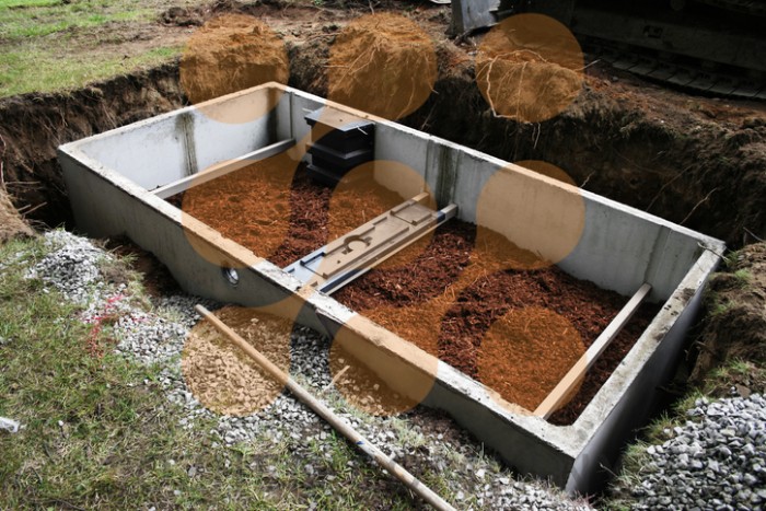 سپتیک تانک بتنی دفن شده در زیر زمین ساخت گروه فنی مهندسی اوژن